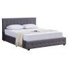 Kondela Posteľ s úložným priestorom, 160x200, sivá, MINDY