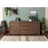 Bighome - Príborník mango 185x48x80 hnedý olejovaný / pieskovaný PURE MANGO