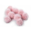 Kožušinový brmbolec s pútkom Ø3,5 cm pudrová 10ks