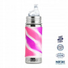 Pura fľaša z nehrdzavejúcej ocele s náustkom 325 ml pink swirl fľaša na pitie Kiki