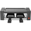 NEDIS gurmánsky raclette gril/ obdĺžnikový/ grilovacia doska 23 x 10 cm/ pre 2 osoby/ špachtľa/ nepriľnavý povrch/ čierny