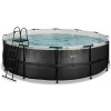 Bazén s filtráciou Black Leather pool Exit Toys kruhový oceľová konštrukcia 450*122 cm čierny od 6 rokov