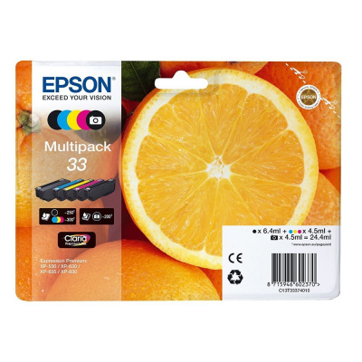 Epson originál ink C13T33374011, T33, CMYK, 6,4/4x4,5ml, Epson Expression Home a Premium XP-530,630