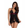 Dámska súprava Obsessive čierne (Rossita babydoll) L