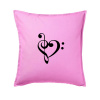 Husľový kľúč srdce - Vankúš 50x50 - 50x50 - Iba poťah ( Ružová )