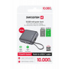SWISSTEN POWER BANK SPACE 10000 mAh, 35W S INTEGROVANÝM KÁBLOM USB-C STRIEBORNÁ