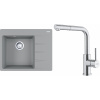 Set Franke G284ŠK (drez CNG 611-62 TL/2 Sivý kameň + batéria FC 6986.501 SMART GLENDA Celonerez) 114.0759.045