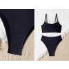 Detské plavky - Dva kus Shein, 150 čiernych (Kostým S036B32 Dva kusové kostýmy Čierne Shein 150)