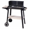 ZÁHRADNÝ GRIL NA DREVENÉ UHLIE S KOLESAMI, POLICAMI A ROŠTOM 45x24cm BBQ GRIL