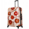 Mia Toro M1355/3-L Ricci Wood Mozaic Flowers cestovní kufr TSA 74 cm 98-123 l
