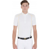 Triko závodní Polo Slim Fit Equestro, pánské, white/yellow Velikost: XXL