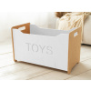 Woodisio Drevený box na hračky pre deti TONI buk Farba: Transparentný lak - biela, Variant: Maxi