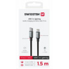 SWISSTEN DATOVÝ KABEL TEXTILE II USB-C / LIGHTNING 1,5 M ČERNÝ 71529203
