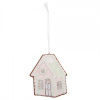 Clayre & Eef Závesná dekorácia ružová perníková chalúpka Frosted Ginger - 9*1*10 cm - Clayre & Eef