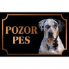 Louisianský leopardí pes - Kovová tabuľka POZOR PES
