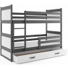 BMS Detská poschodová posteľ RICO 3 s úložným priestorom | sivá 90 x 200 cm Farba: Biela