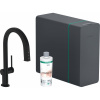HANSGROHE Aqittura M91 páková drezová batéria s chladiacim zariadením a filtráciou, s vyťažiteľným výtokom, 1jet, sBox, výška výtoku 210 mm, matná čierna, 76836670