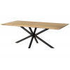 Bighome - Jedálenský stôl mango 240x100x74 prírodný lak / epoxidová čierna, krížový rám okrúhly antracit matný EPOXY