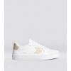 SALVAS White Leather Shifting Sand Logo Sneaker