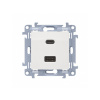 Zásuvka USB + USB-C dvojitá Quick Charge 30 W Simon 10 biela
