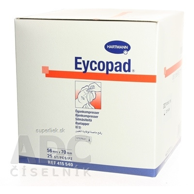 Eycopad očný kompres sterilný (5,6cm x 7cm) 1x25 ks, 4049500800969