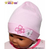 Bavlnená čiapočka Kvetinky Baby Nellys ® - sv. ružová Baby Nellys