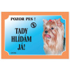 Dafiko Tabulka Tady hlídám! Jorkšírský teriér 1ks