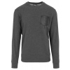 Contrast Pocket Crewneck - charcoal/leather XS