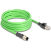 Delock 80426 RJ45 / M12 sieťové káble, prepojovacie káble SF/UTP 1.00 m zelená 1 ks; 80426