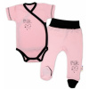 Kojenecká 2-dielna sada body kr. rukáv polodupačky ružová Baby Little Star