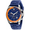 Emporio Armani AR564. Pánske hodinky (Hodinky modrej farby so žltým lemovaním číselníka)