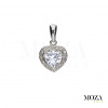 MOZA gold Prívesok srdiečko MG3168 Farba kameňa: Biela, Farba Zlata: biele Au