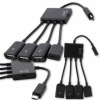 Adaptér HUB OTG micro USB - 3x USB 1x nabíjanie adaptérom charge ARTHON