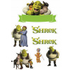 CUKROVÁ TLAČ jedlý obrázok na tortu Cukrová hmota SHREK FIONA OSLÍK SADA #3