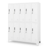 Jan Nowak Kovová uzamykatelná šatní skříňka na oblečení s 10 boxy bílá: BARTEK 1360 x 1720 x 450 mm