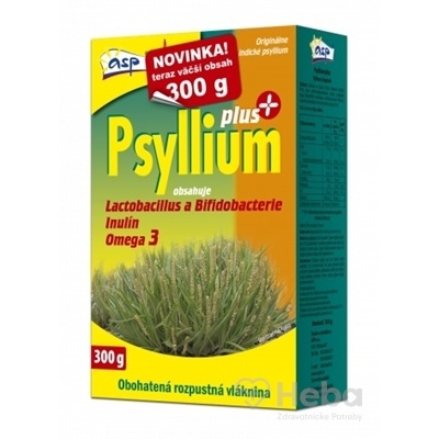 asp Psyllium PLUS rozpustná vláknina, s laktobacilmi a bifidobaktériami, 1x300 g