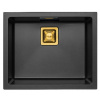 Alveus QUADRIX 50 MONARCH kuchynský granitový drez so sifónom 56x46-Twilight+prepad bronz 1108038+bronz