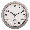 Nástenné rádiom riadené hodiny Hornew, 30 cm, strieb.