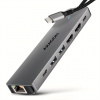 AXAGON HMC-7HX2, USB 5Gbps hub, 2x USB-A, USB-C, 2x HDMI 4k/60Hz, RJ-45 GLAN, PD 100W, kábel USB-C 15cm HMC-7HX2