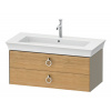 DURAVIT White Tulip závesná skrinka pod umývadlo, 2 zásuvky, 984 x 458 x 410 mm, dub prírodný masív/kameňovo šedá vysoký lesk, WT43520H5H2
