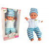 LEAN TOYS Bábika modré pruhované pyžamo 30 cm