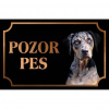 Louisianský leopardí pes - Kovová tabuľka POZOR PES