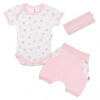 New Baby 3-dielna letná bavlnená súprava Perfect Summer ružová