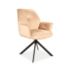 SIGNAL MEBLE Jedálenská stolička BOOGIE II VELVET, čierny mat/béžová bluvel 28