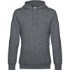 B&C | KING Hooded, Pánska mikina s kapucňou, sivá heather mid, 3XL