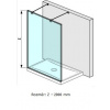 Jika PURE Walk-in stena 120x200cm,profil strieborný,sklo číre Jika PerlaGlass+2x Vzpera H2674200026681