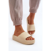 Béžové dámske šľapky na platforme, SS-133/S001 BEIGE__30199-37 37