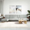 zahrada-XL Pohovka v tvare L bledosivá 279x140x70 cm zamat 3157215