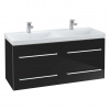 Villeroy & Boch Avento Umývadlová skrinka, 118x51x45 cm, 4 zásuvky, Crystal Black A89300B3