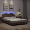 Rám postele s LED osvětlením hnědý 120 x 200 cm umělá kůže Hnědá 3214010